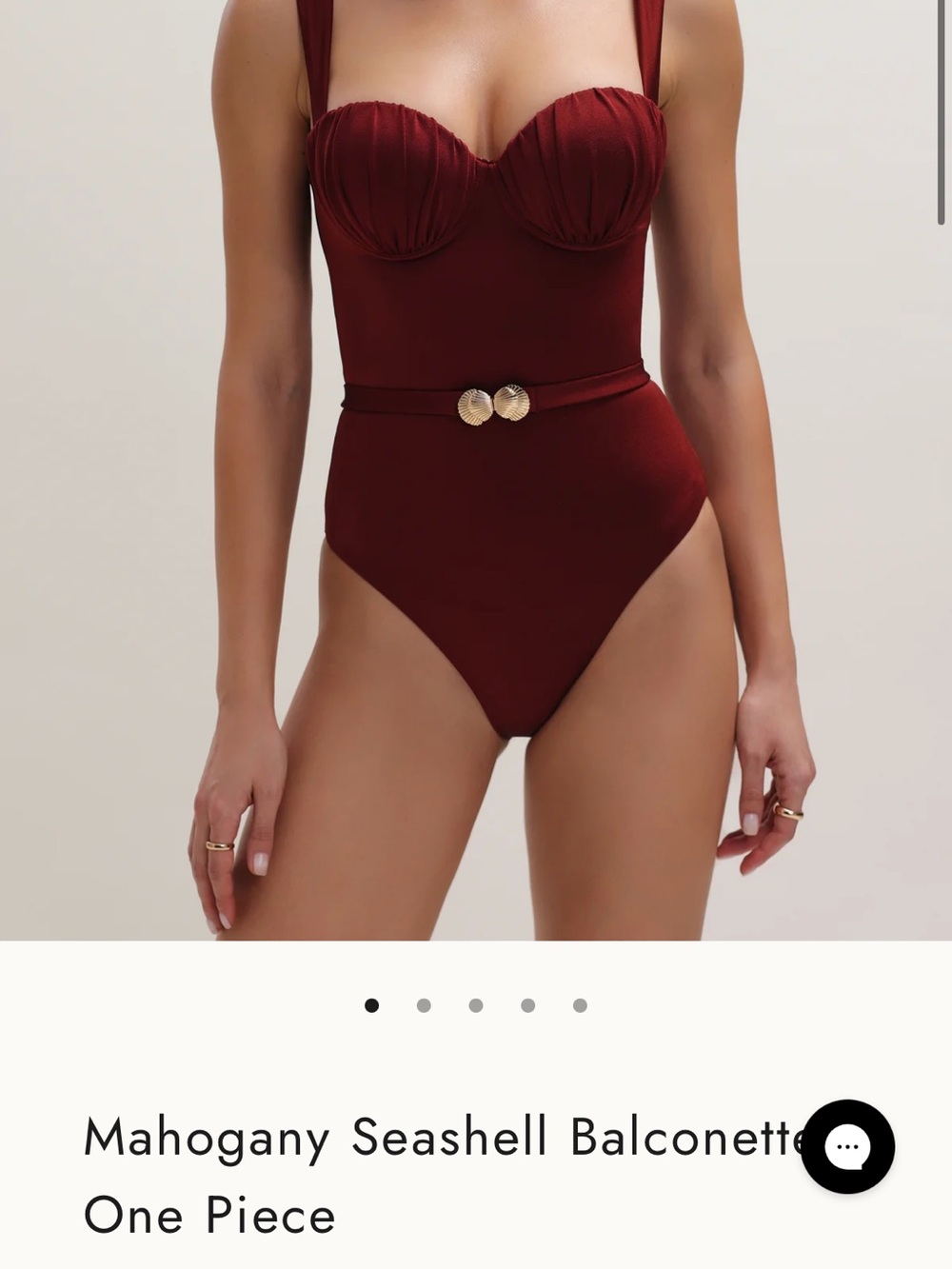 Noire Swimwear Mahogany Seashell Balconette One-Piece Swimsuit